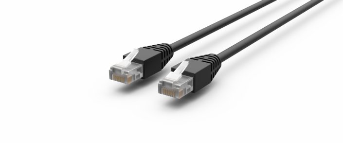 Câble réseau Cat6 · RJ45 · U/UTP · noir · 1,0 m, vue 1