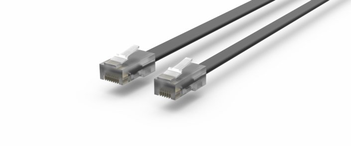Câble téléphone RJ11 · RJ45 fiche 8/4 > RJ11 fiche 6/4 · noir · 1,0 m, vue 1