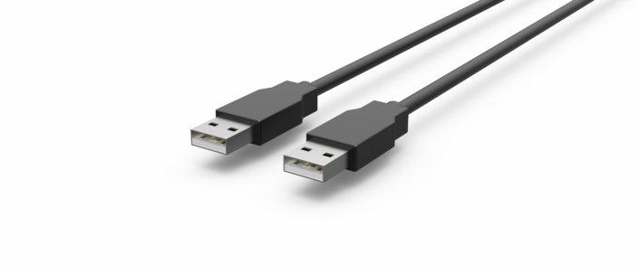Câble USB 2.0 · USB-A > USB-A · noir · 1,0 m, vue 1