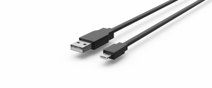 Câble USB 2.0 · USB-A > micro-USB · noir · 1,0 m, vue 1