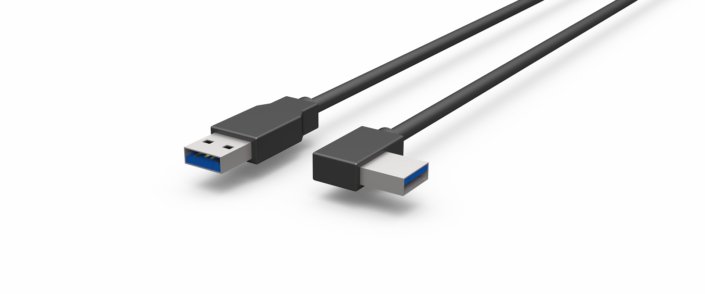 Câble USB 3.0 (Type-A) · USB-A droit > USB-A 90° coudé · noir · 1,0 m, vue 1