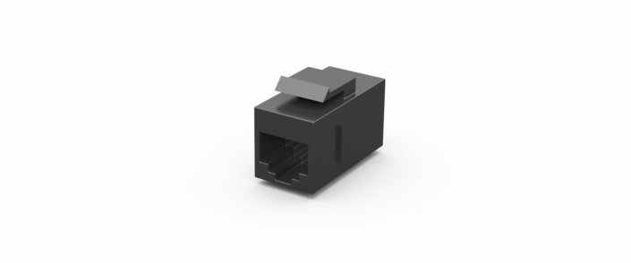 CAT.6 Keystone Coupler · UTP · noir, vue 1