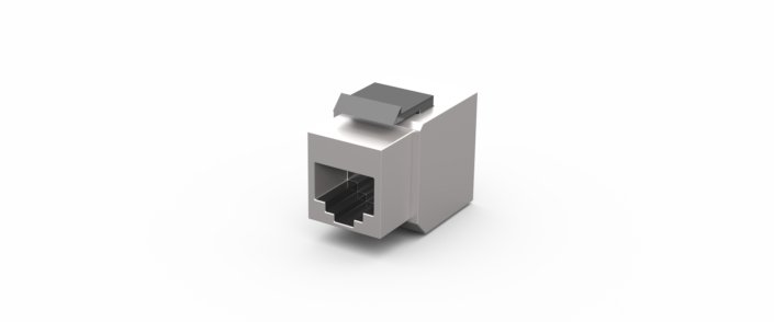 Coupleur keystone Cat6A · STP · boîtier métal, vue 1