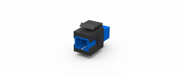 Coupleur keystone fibre optique · simplex · monomode · SC/UPC > SC/UPC · bleu-noir, vue 1