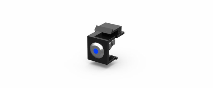 Coupleur keystone LED · bleu · 6 V · plat · noir, vue 1