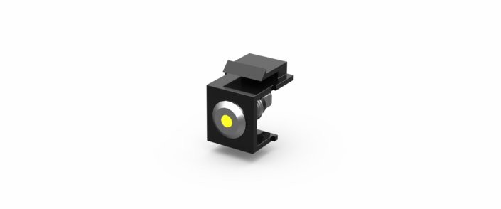 Coupleur keystone LED · jaune · 6 V · plat · noir, vue 1