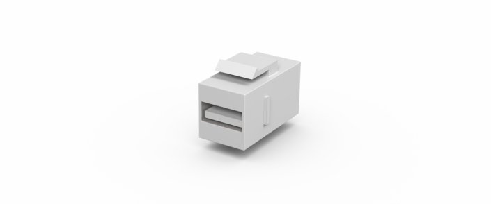 Coupleur keystone USB 2.0 · USB-A > USB-A · blanc, vue 1