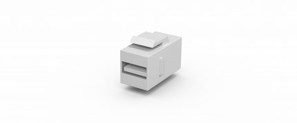 Coupleur keystone USB 2.0, A/F à A/F, blanc