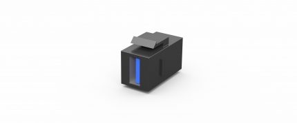 Coupleur Keystone USB 3.0, A/F vers USB-A/F, noir