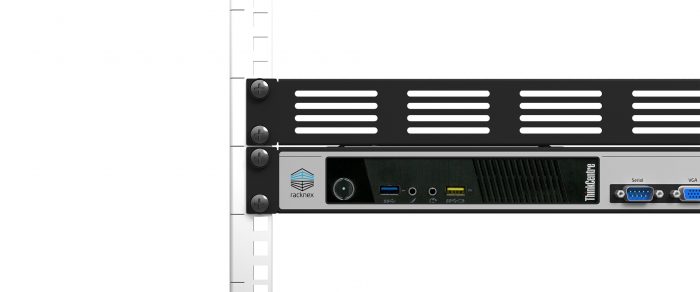 UM-LEN-001 - 19″ Lenovo ThinkCentre / ThinkStation - Kit de montage en rack minuscule | 8x Connecteur | 1.00U